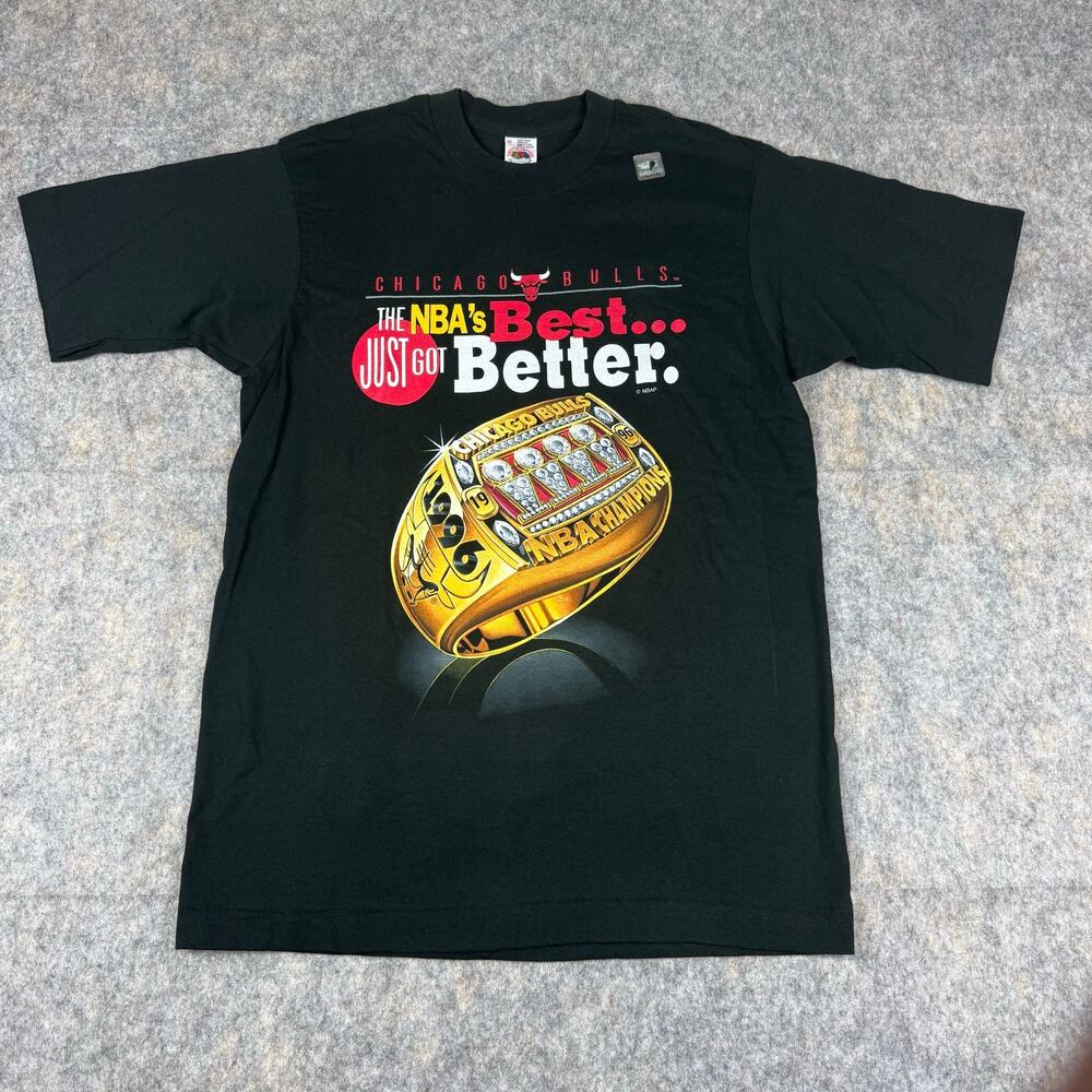 Vintage Chicago Bulls 1996 Champions Rings NBA T-Shirt